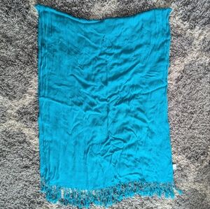 Teal Fringe Scarf